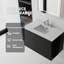 Meuble-lavabo flottant avec lavabo à débordement, portes à fermeture en douceur et comptoir en marbre de culture-133668277