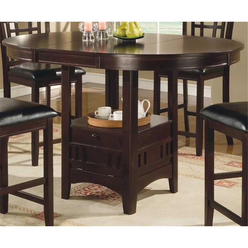 Arneda Extendable Round Dining Table, Espresso