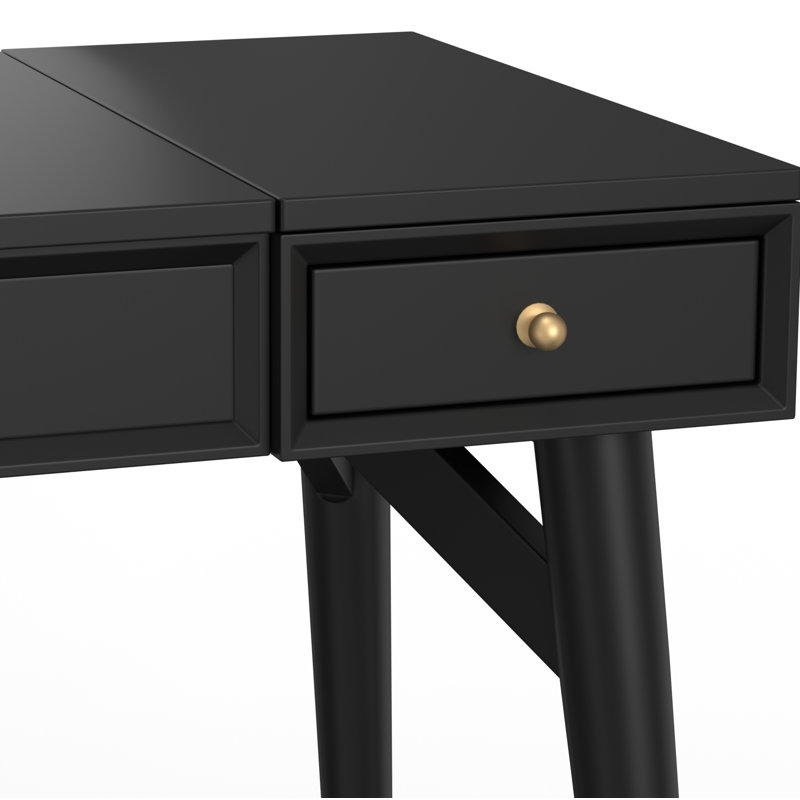 Coiffeuse avec miroir Williams, Noir