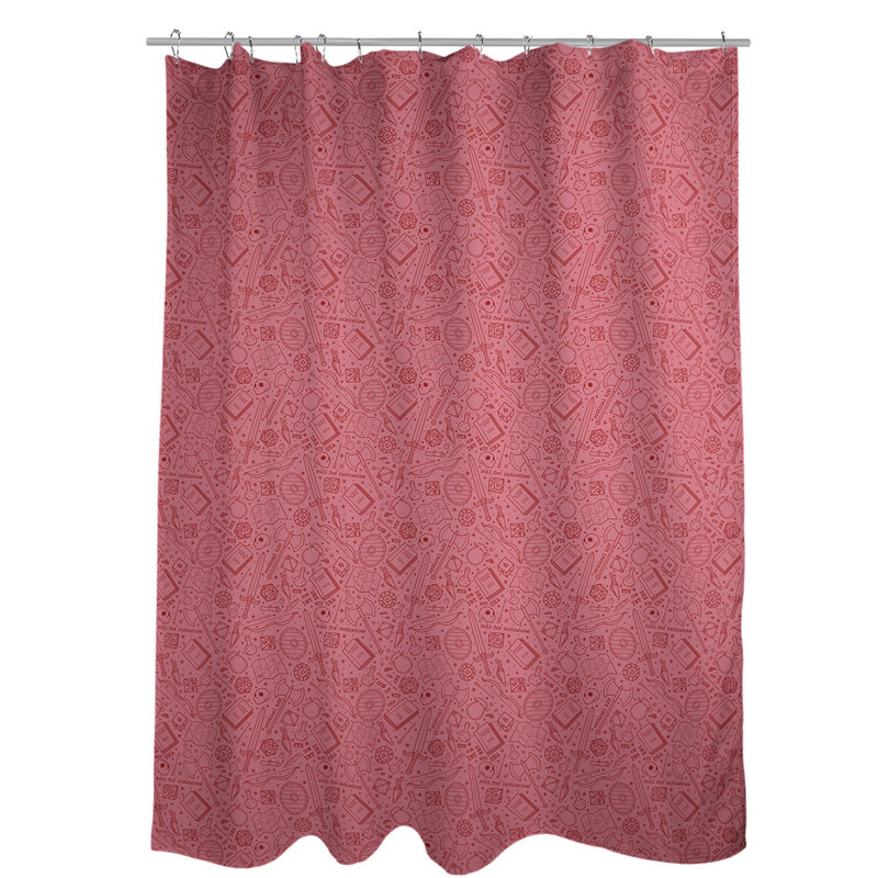 Rideau de douche simple classique RPG, Rouge clair / blanc