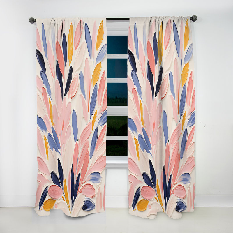 Motif floral rose et bleu Madisen, L 52 po x L 90 po
