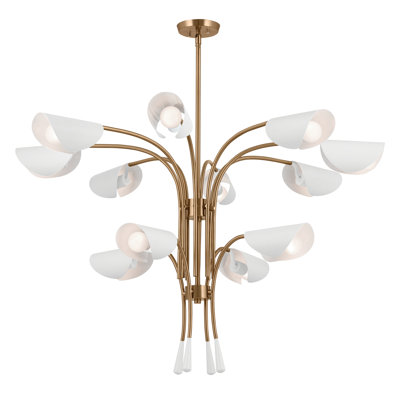 12 - Light Steel Dimmable Tiered Chandelier