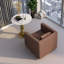 Ensemble de canapé de réception simple en similicuir Business Brown (monoplace + table basse ronde)