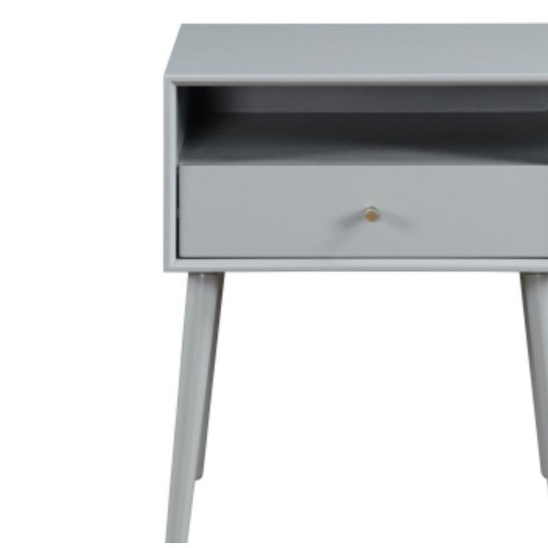 Table de chevet en bois avec tiroir, rangement de table de chevet pour chambre à coucher, salon, Gris