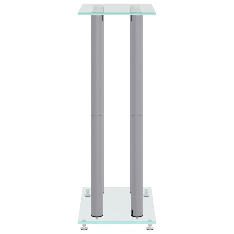  Speaker Stands Speaker Floor Stand 2Pcs Tempered Glass 4 Pillars Design