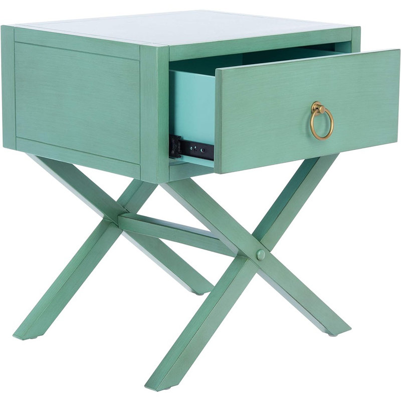 Commer 1 - Table de chevet à tiroir, Turquoise