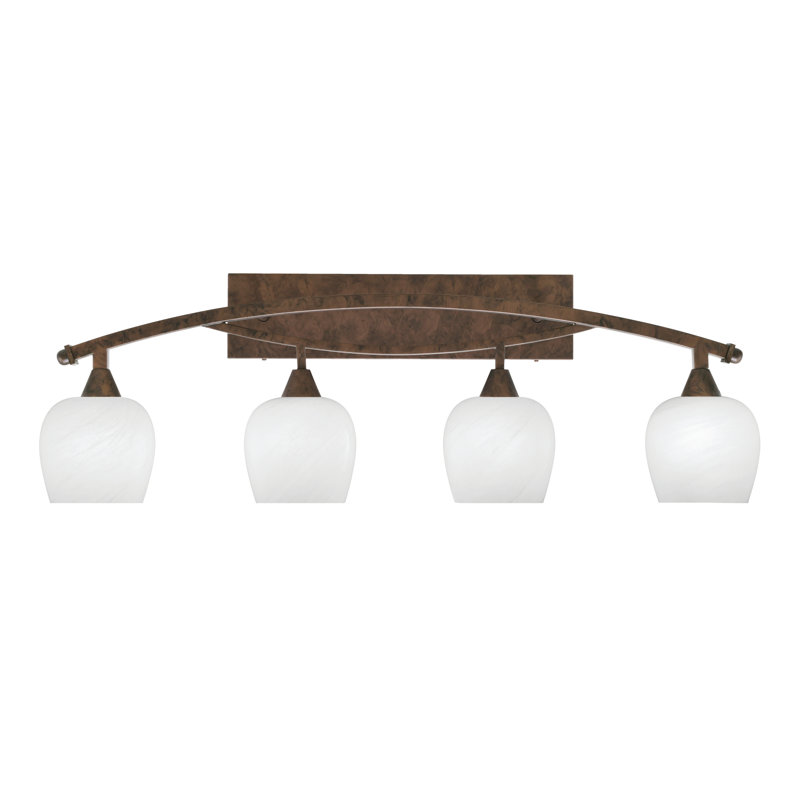 Barre d'éclairage de salle de bain 4 lumières Bow, Bronze