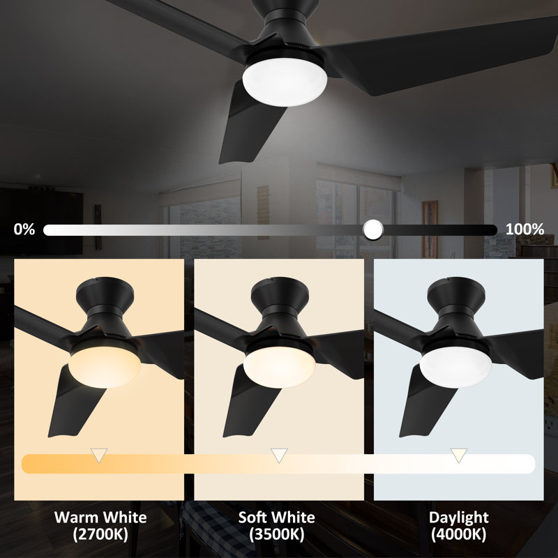 52 Inch 3 Blades DC Motor Smart Ceiling Fan with Remote and Light Kit.