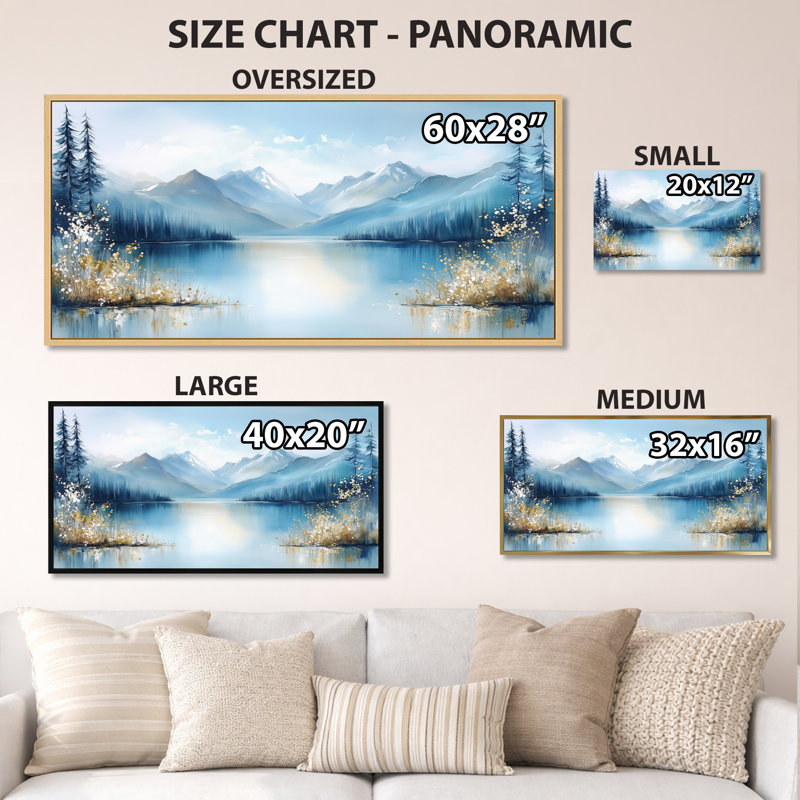 Blanc blanc, lac alpin parmi les sommets, décor mural blanc, impressions encadrées rustiques, H 28 po x l 60 po