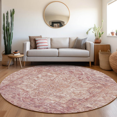 Tapis paprika Xhevrie intérieur / extérieur lavable à la machine