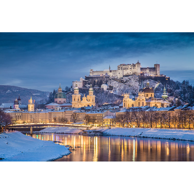 Salzburg In Winter - Wrapped Canvas Print, 61cm H x 91cm W