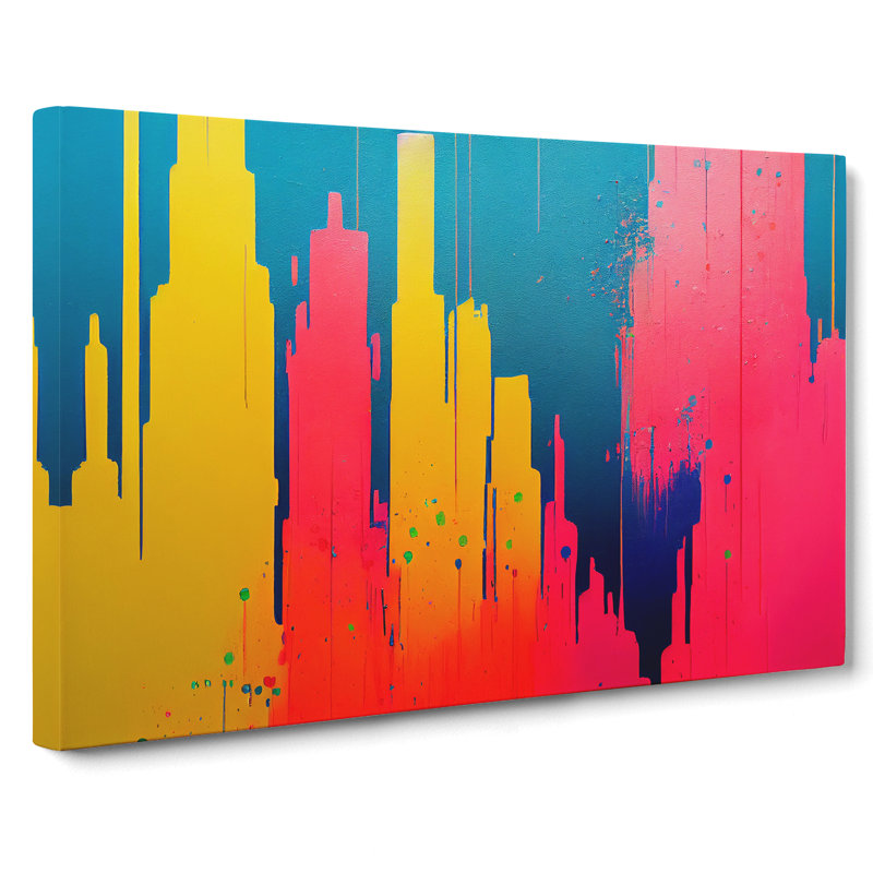 Lush Skyscraper Skyline Abstract - Wrapped Canvas, 40cm H x 60cm W x 3cm D
