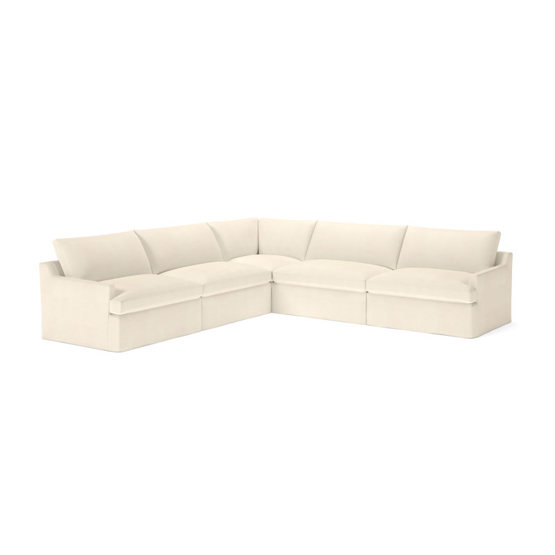 Wrenley 5-Piece Slipcovered Modular Sectional, Bayou Natural Canvas