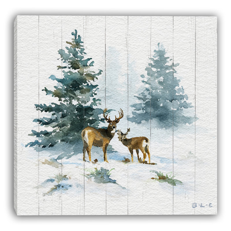 «Warm Windows in the Pines», art mural sur toile, H 12 po x l 12 po