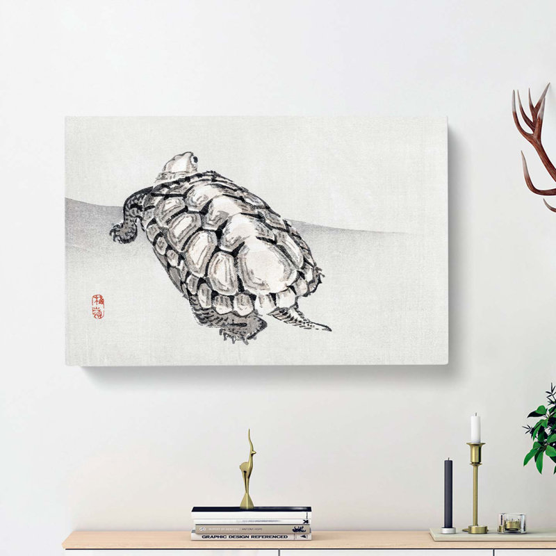 Turtle by Kono Bairei - Wrapped Canvas Painting, 35cm H x 50cm W x 3cm D