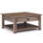 Monroe 38"W Solid Acacia Wood Rustic Square Coffee Table with 2 Drawers and Open Shelf-12130262