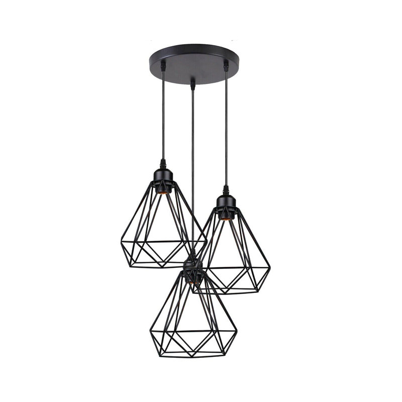 Chisato 3 - Light Black Cluster Pendant