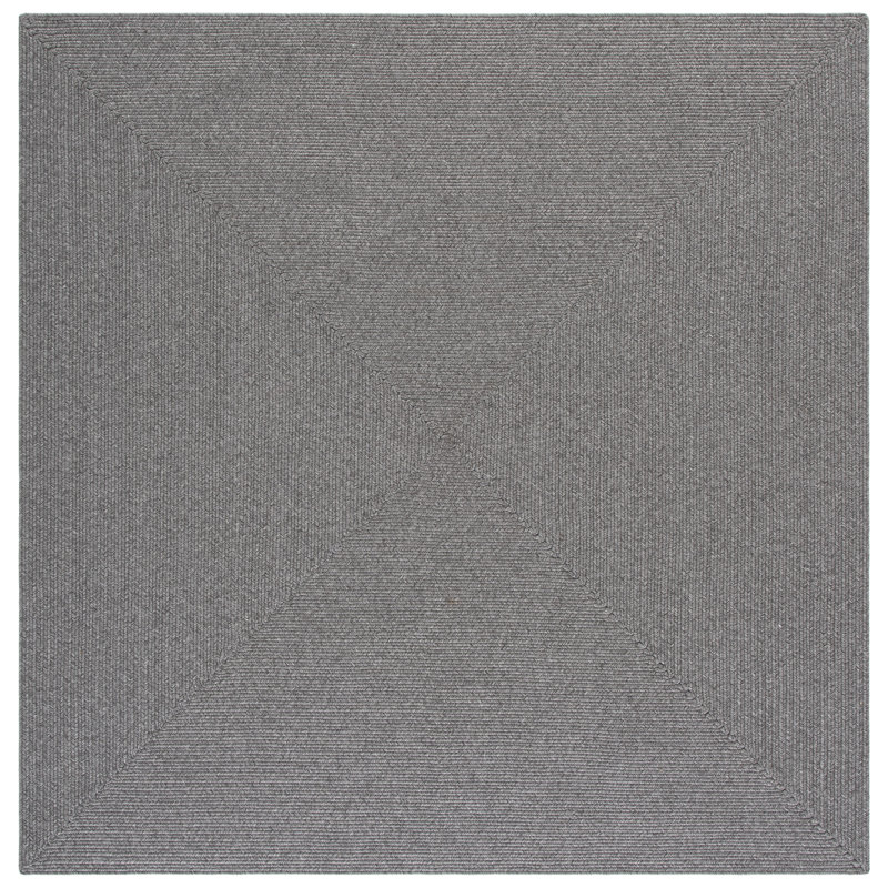 Braided Hand Woven Machine Washable Solid Colour Indoor Rug, 6'-0" x 6'-0" Square