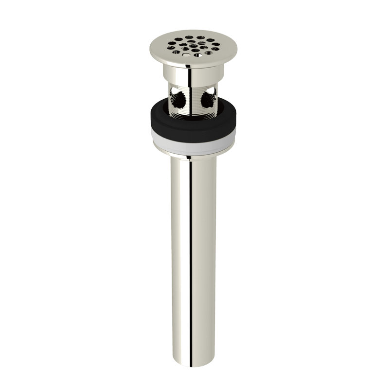 Rohl Lavatory Grid Drain With Overflow, Polished Nickel