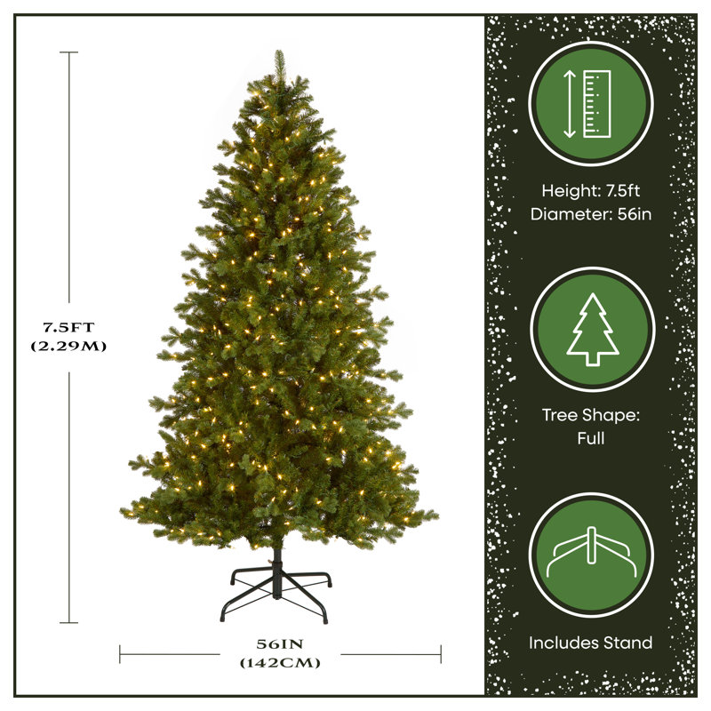 7.5 Ft. Northern Spruce Memory-shape® Tree With Powerconnect(tm) System, Dual Color® Led Lights