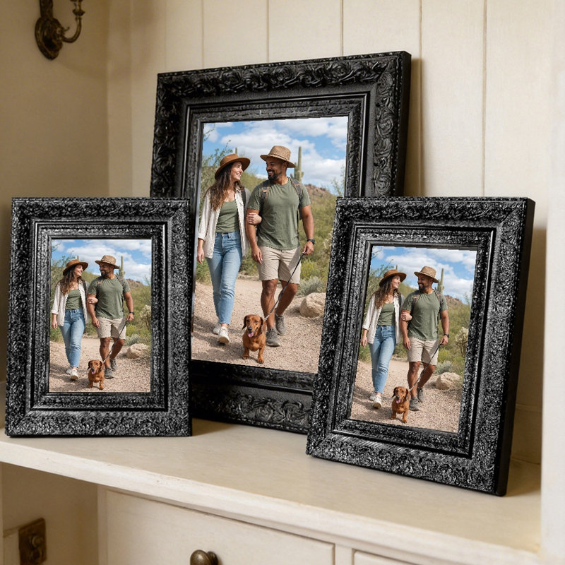 Cadre photo noir polyvalent 8 po x 10 po 1PC avec forme rectangulaire classique