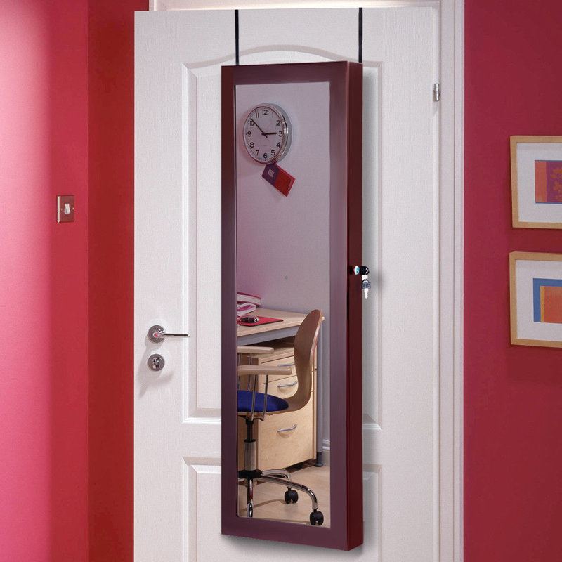 Christiana 14.5'' Wide Over-the-Door Jewelry Armoire, Reddish Brown