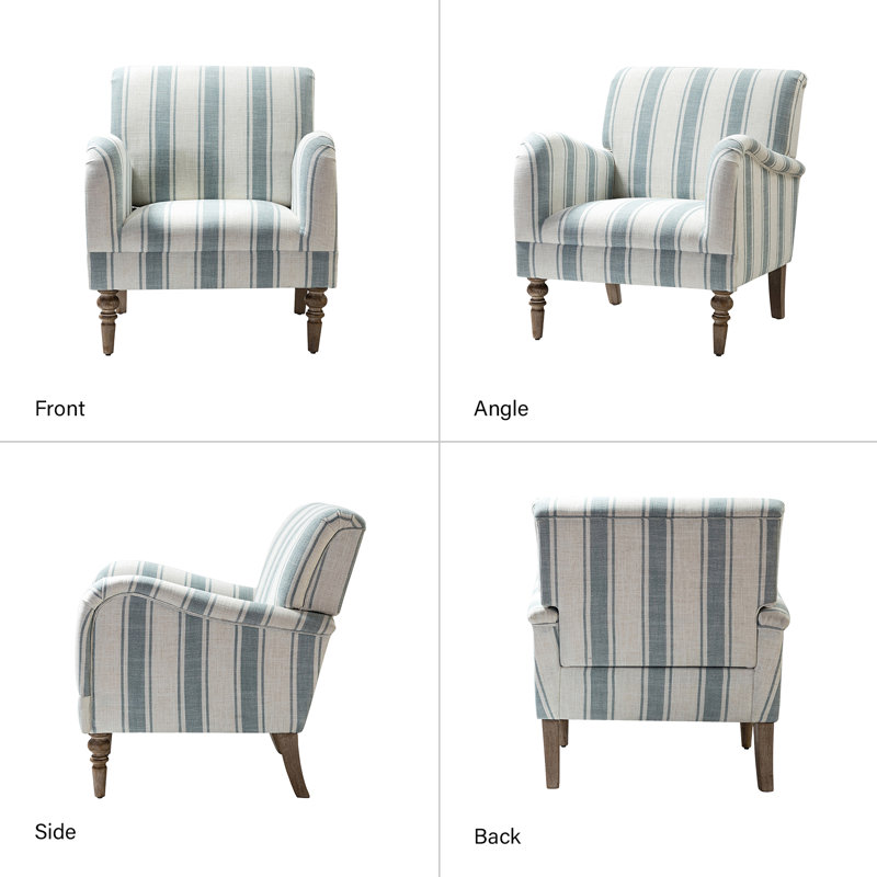 Fauteuil Ariana l 29,5 po Farmhouse, Polyester bleu