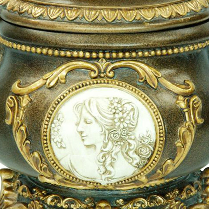 Grande boîte à bijoux décorative 9 po, finition bronze