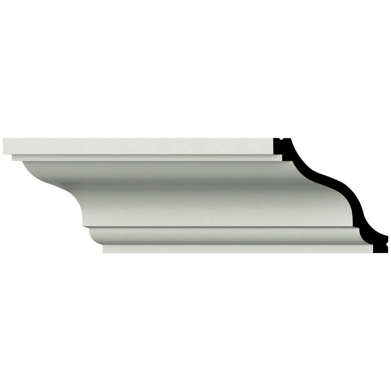 Endurathane June Crown Moulding, 3 1/8"H x 3 1/8"P x 4 1/2"F x 96"L, Factory Primed, 3.13" H x 96" W x 3.13" D