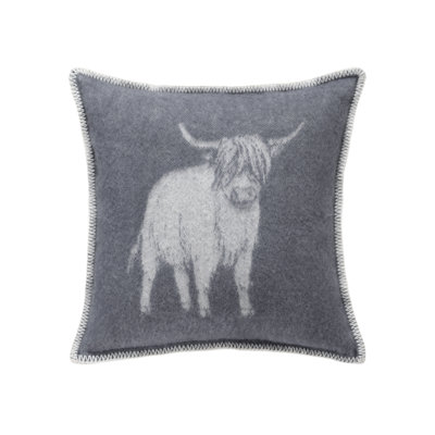 Highland Cow Wool Cushion Cover
