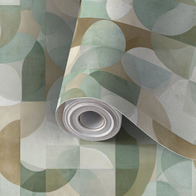 Peel and Stick Wallpaper Contact Paper Layered Symmetrical Shapes Wall Decor Soft Self Adhesive and Removable 17.7in x 118in(45x300cm)