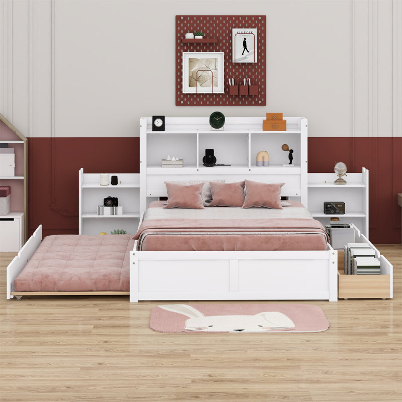 Catelin Bookcase Bed, White