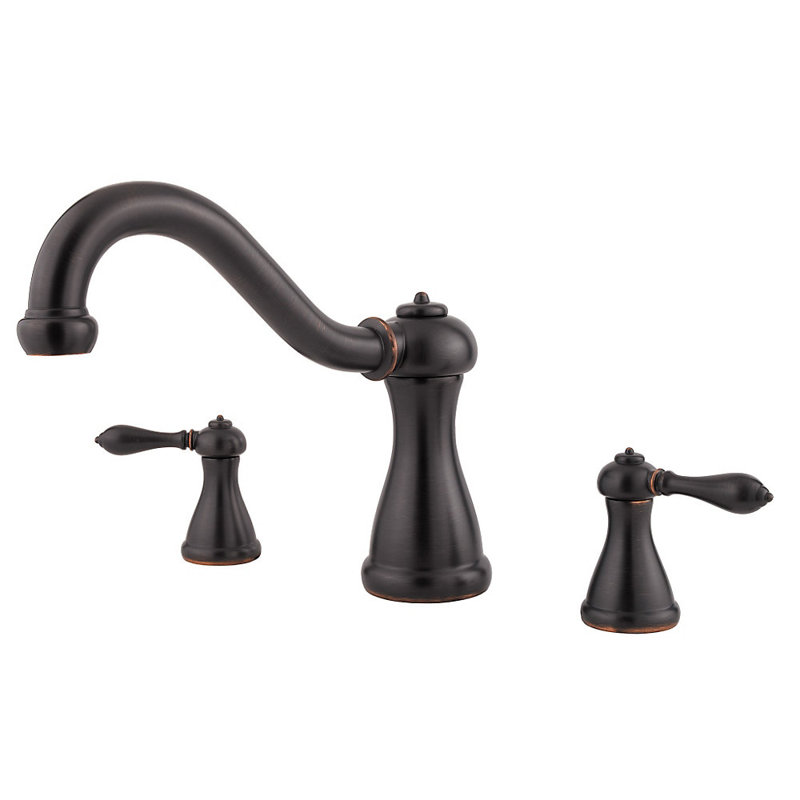 Marielle Double Handle Deck Mounted Roman Tub Faucet Trim, Tuscan Bronze