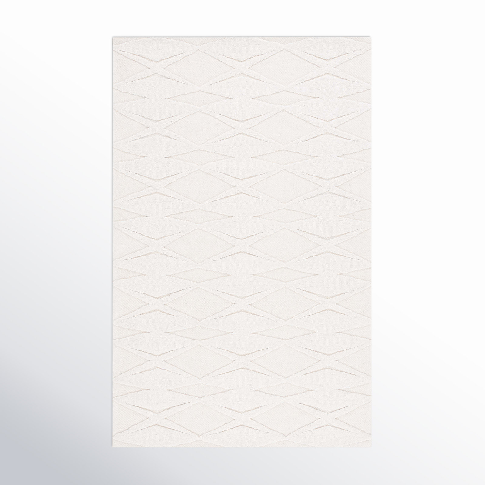 Elphia Ivory Hand-Tufted Wool Rug, Rectangle 6' x 9'