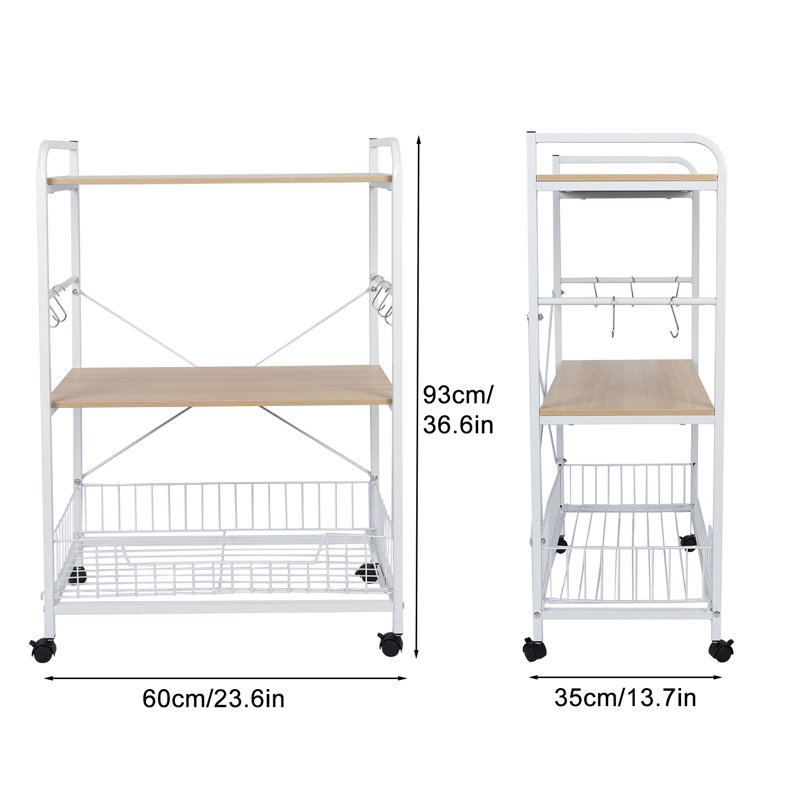 Arvo 39.2'' H x 15.7'' W Book Cart with Wheels
