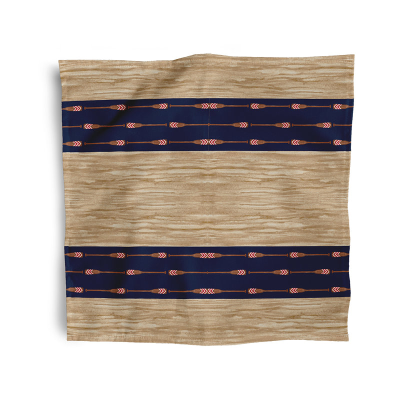 Theodora Polyester Striped Square Napkin, Navy