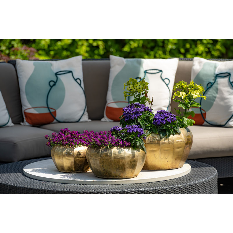 Meansville Metal Pot Planter, 17cm H x 31cm W x 24cm D