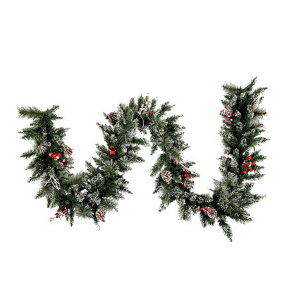 Snow Tipped Pine 108'' in. Faux Pine Garland