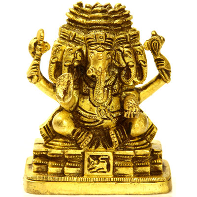 Ganesha assise à cinq têtes (petite sculpture)