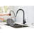 Kitchen Faucet Pull Down In Matt Black - Stainless Steel, 360 Rotating High Nozzle, Corrosion And Rust Coating, Single Handle For Easy Water Management With Finish, Treatment, Flow Temperature-699946874