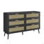 Commode 6 tiroirs en rotin pour chambre à coucher Commode 6 tiroirs moderne, armoire de rangement large pour le salon, la chambre à coucher, le couloir (commode)