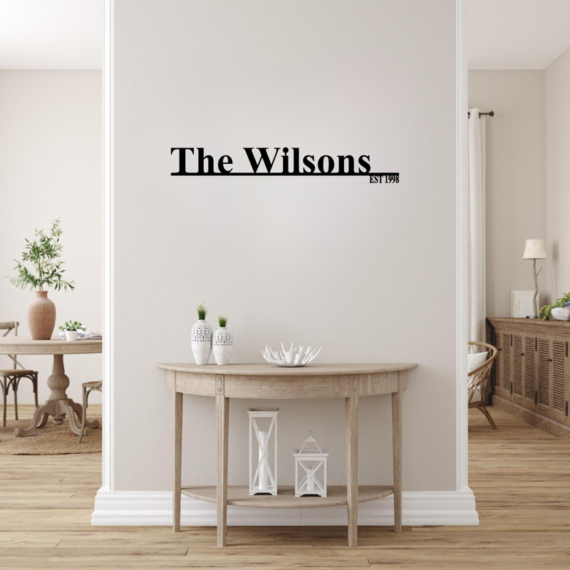 Plaque murale personnalisée en métal avec nom de famille, H 4 po x l 18 po x P 0,2 po, Oui