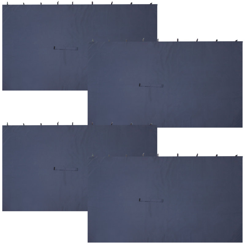 Navy Polyester 4-Piece Gazebo Sidewall Set for 10' x 13' Patio