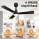 42 In. Smart Indoor Black Ceiling Fan With 3-colors Led Light And Dc Reversible Motor And Remote