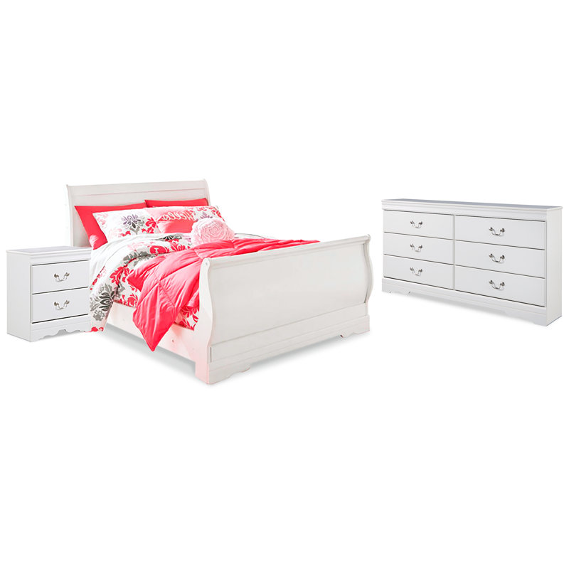Lit-bateau, commode et table de chevet Anarasia