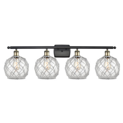 Éclairage de salle de bain à intensité variable 4 lumières Larochelle Farmhouse Rope