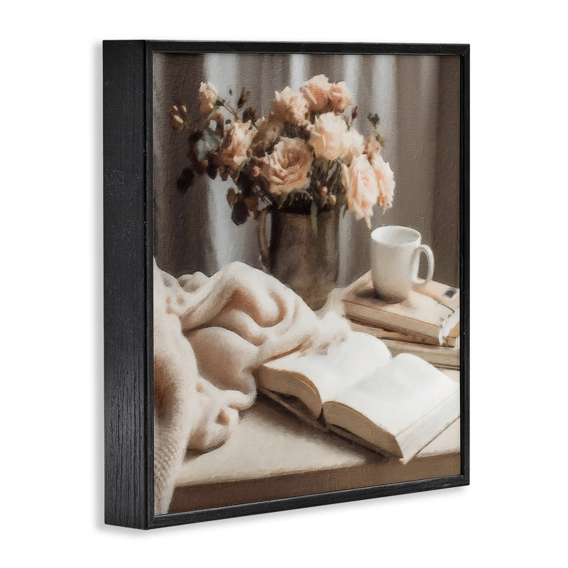 Giclée encadrée, "Morning Coffee", par Riley B, Giclée encadrée noir minuit, H 12 po x l 12 po