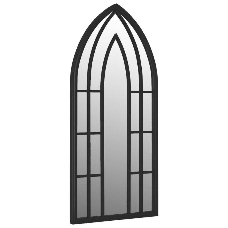 Moreno Metal Flat Wall Mirror, Black, 100cm H x 45 cm W