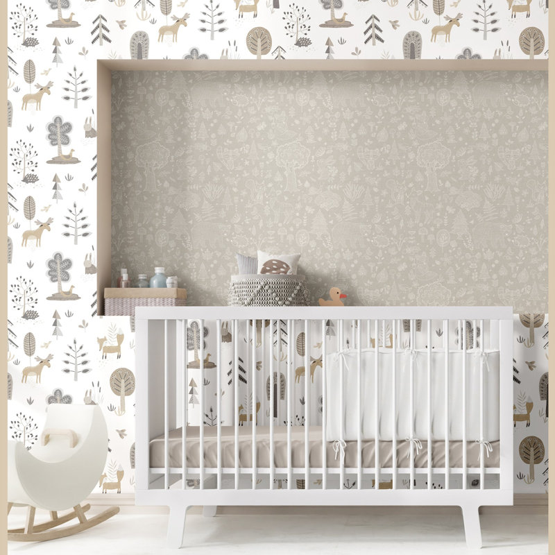 Nerijus Little Explorers 2 Country Animals Wallpaper Roll, Silver