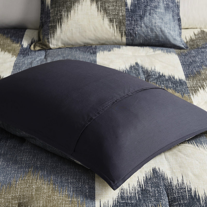 Full/queen Comforter Mini - Navy Cotton Print, Inner, , 2 Shams For A Contemporary Journey Full/queen, Filling, Printed, Stylish Retreat